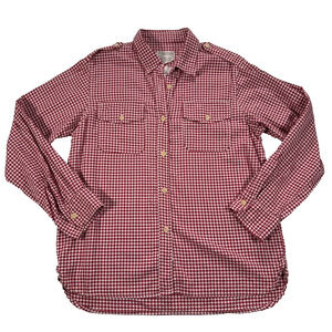 Current/Elliott The Perfect Shirt Long Sleeve Women's Size 3/Large Red Gingham